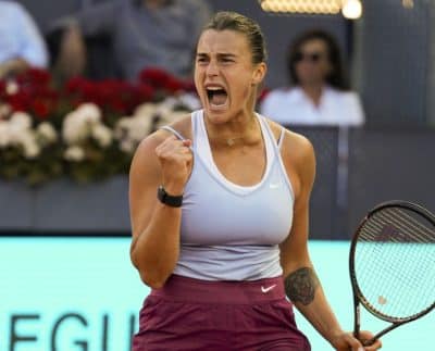 Arina Sabalenka Celebrates.