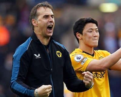 Wolverhampton Wanderers Manager Julen Lopetegui Celebrates After The Premier League Match At Molineux Stadium