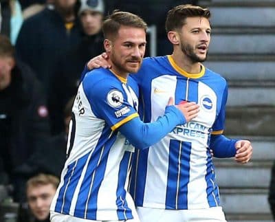 Alexis Mac Allister And Adam Lallana Celebrate A Goal For Brighon