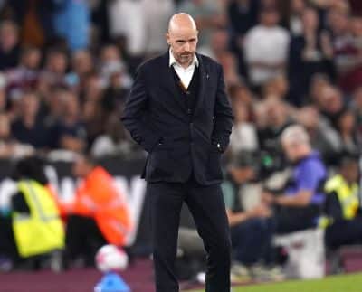 Erik Ten Hag Looks Dejected As Manchester United Suffer A 1-0 Premier League Defeat At West Ham